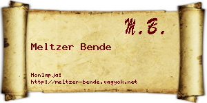 Meltzer Bende névjegykártya